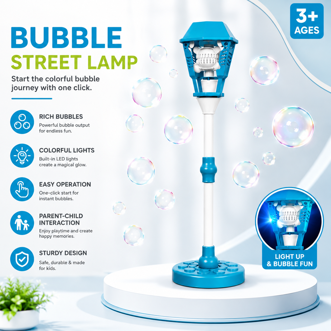 Bubble Torch Fun Garden Lamp Toy with LED Lights