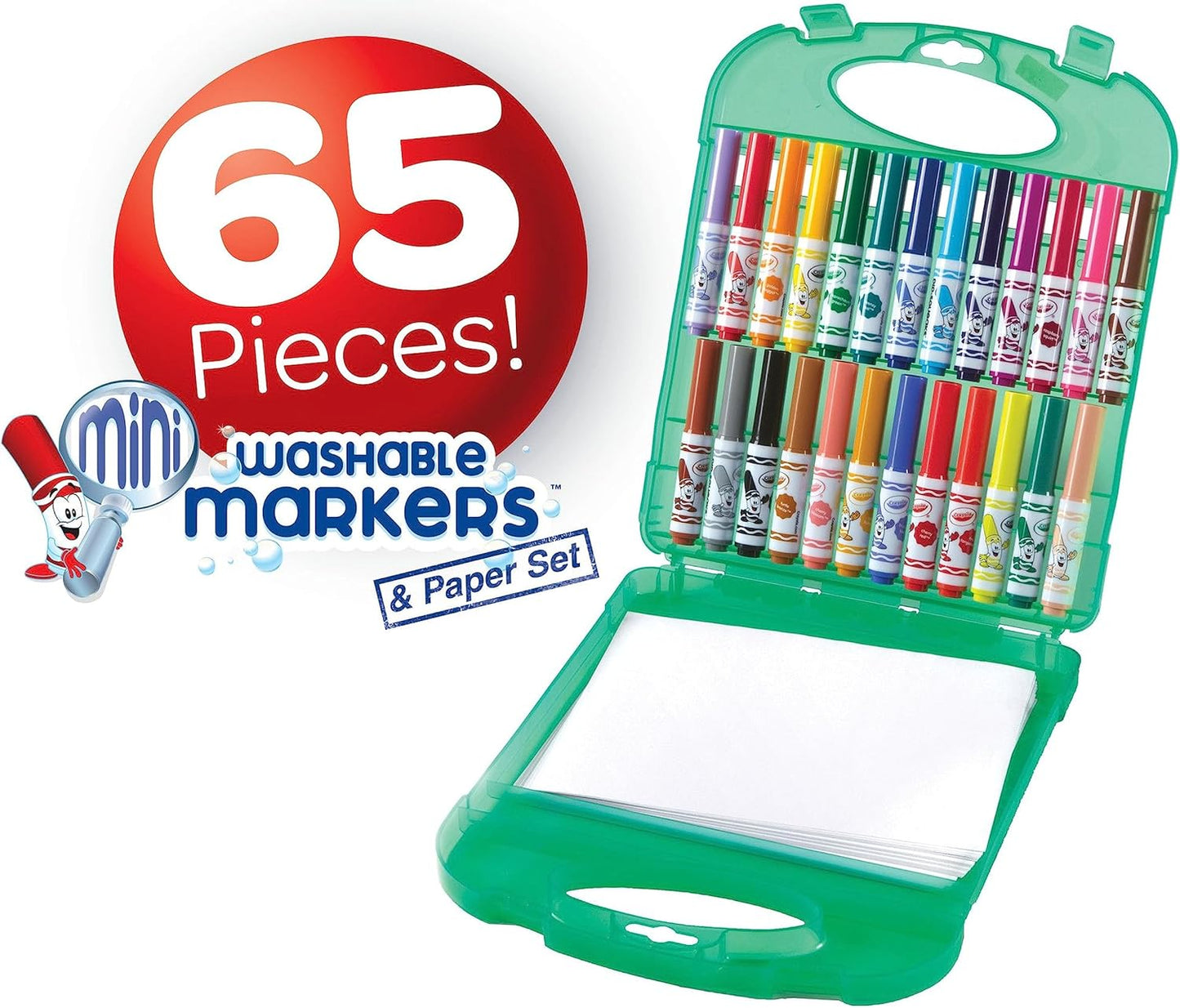 Open Crayola Pip-Squeaks 65-piece marker art case