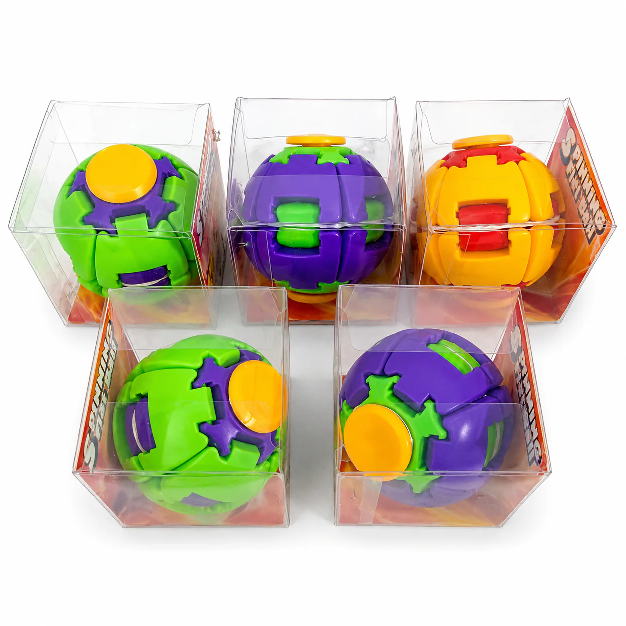 Press-to-Spin Fidget Ball – Assorted Colors