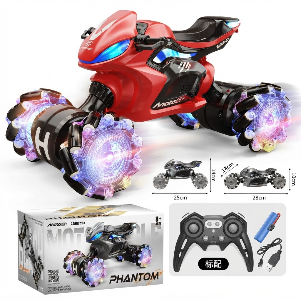 MotoGP Phantom RC Stunt Motorcycle with LED Lights