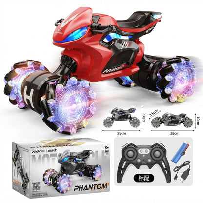 MotoGP Phantom RC Stunt Motorcycle with LED Lights