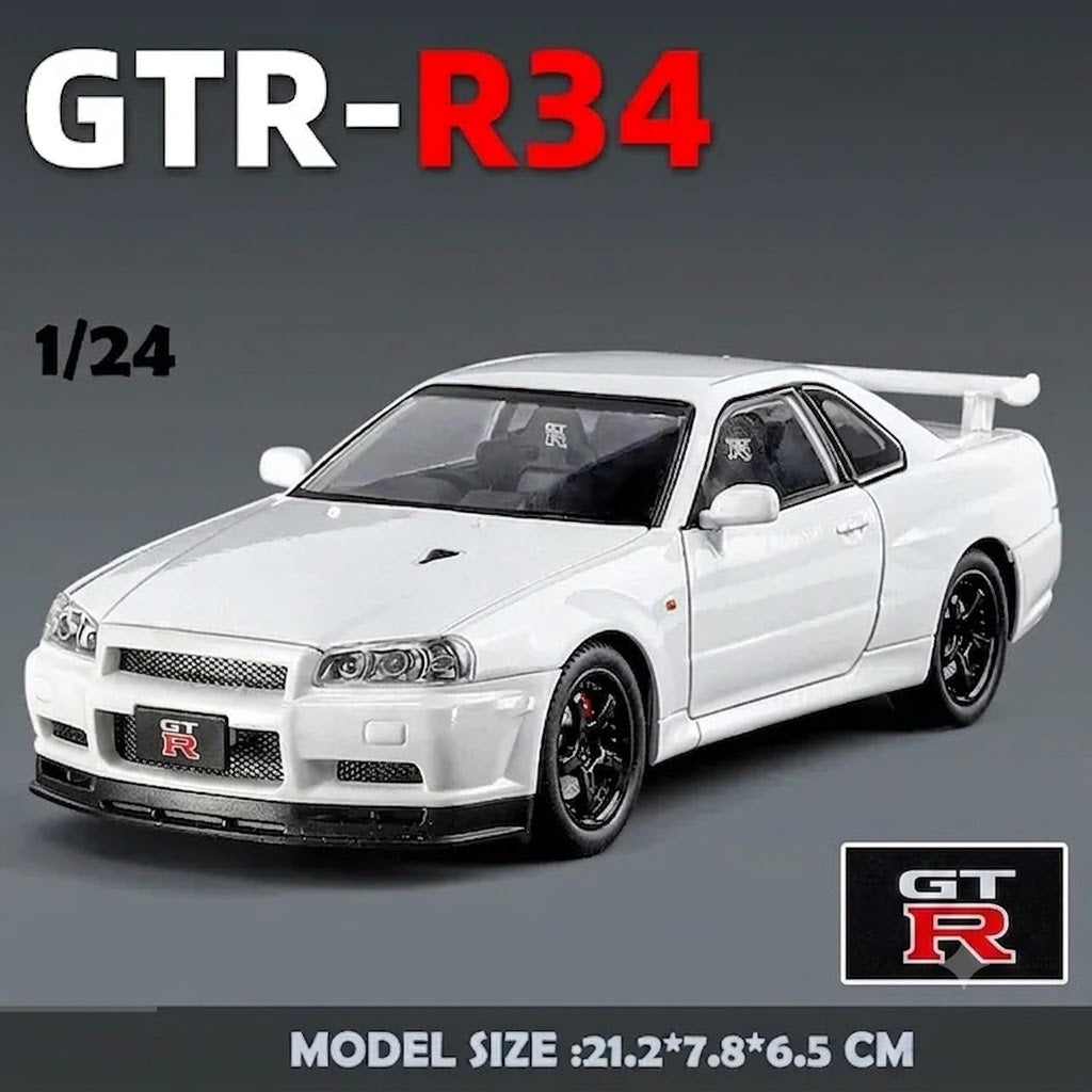 1:24 Diecast Nissan Skyline GT-R R34 Model Car