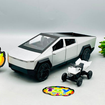1:24 Diecast Tesla Model With Quad Bike