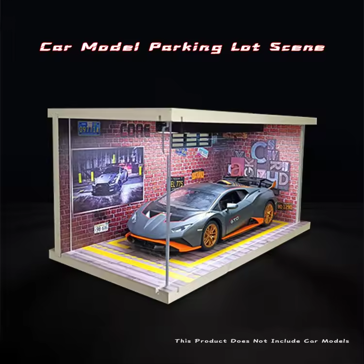 1:24 Vintage Loft Car Garage With Clear Acrylic Cover - image 2