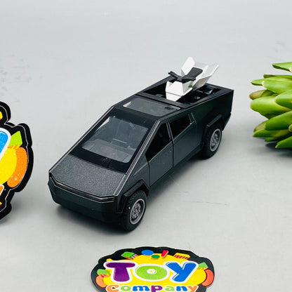1:36 Mini Diecast Tesla Model With Quad Bike