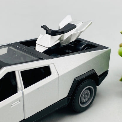 1:36 Mini Diecast Tesla Model With Quad Bike - image 5