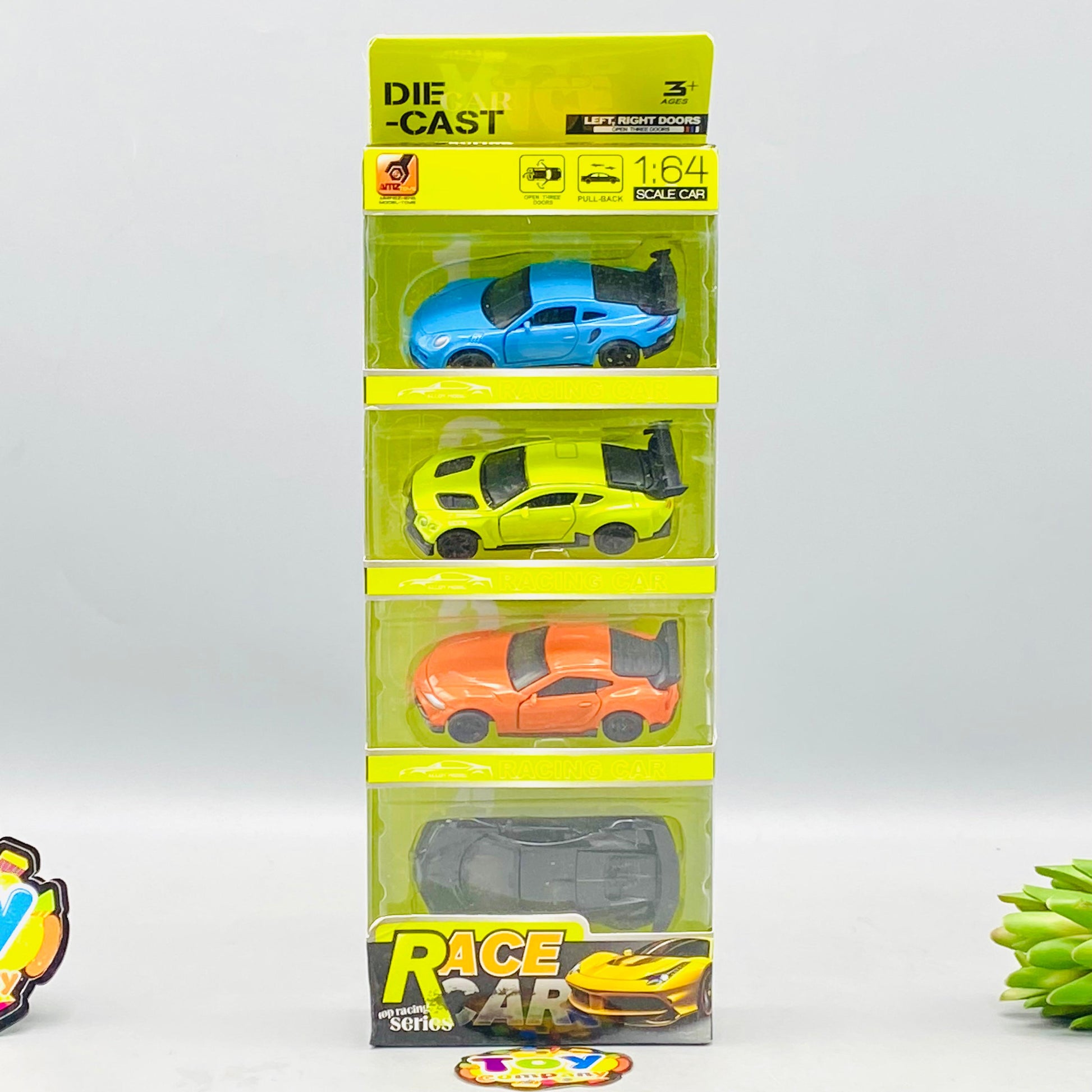 1:64 Diecast Mini Pullback Sports Cars Set - 4Pcs - image 2