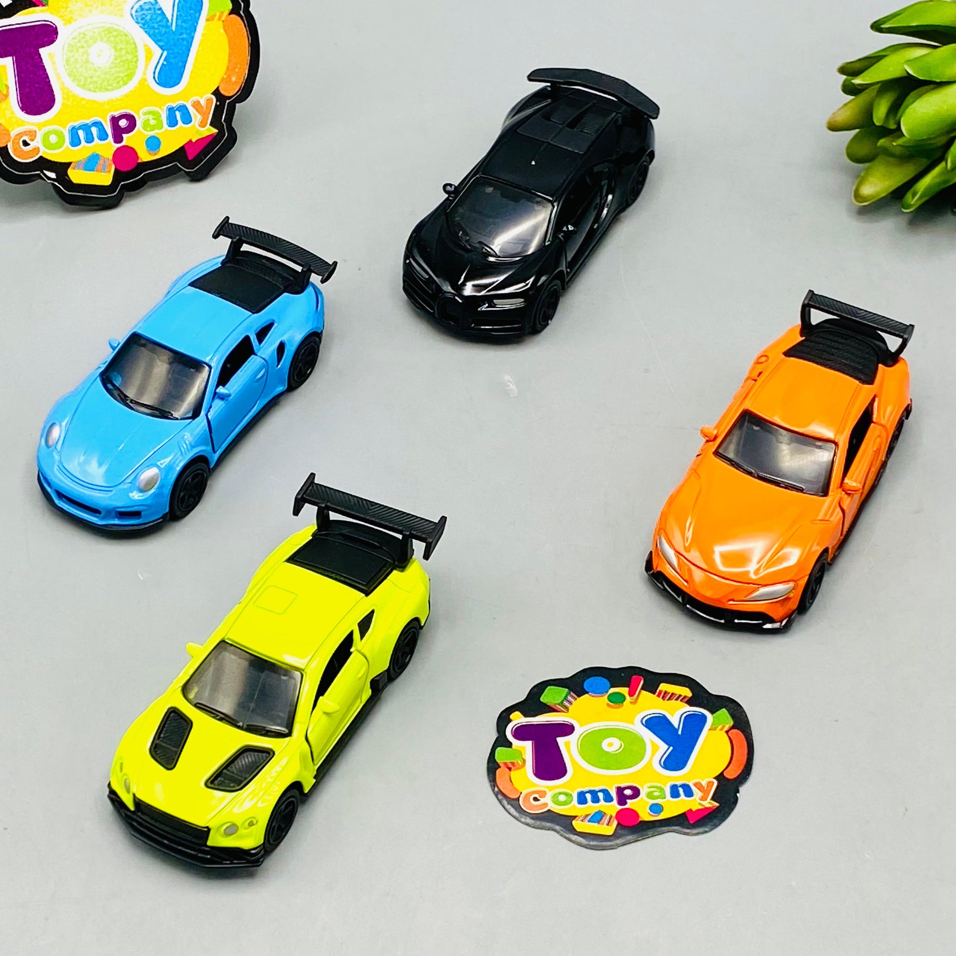 1:64 Diecast Mini Pullback Sports Cars Set - 4Pcs