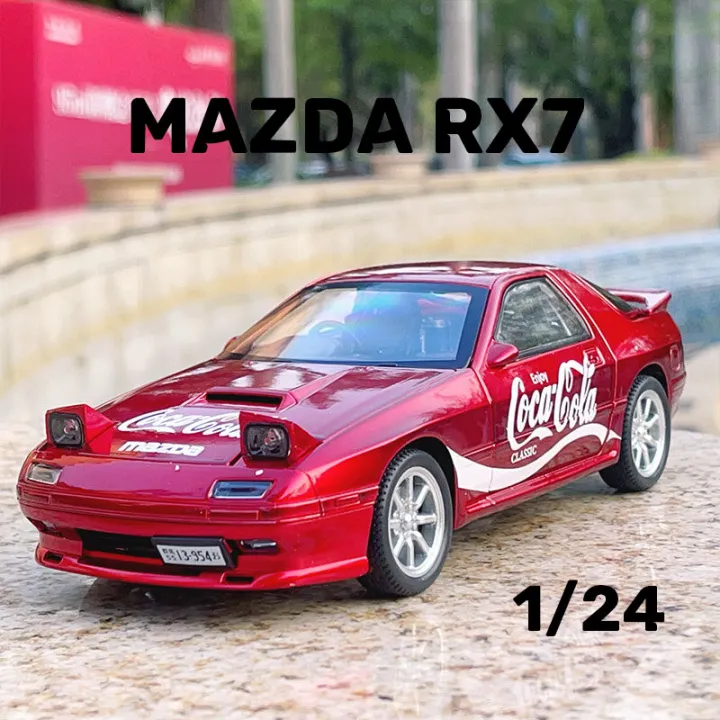 1:24 Diecast Mazda RX7 Coca-Cola Edition Model With Acrylic Box - image 5