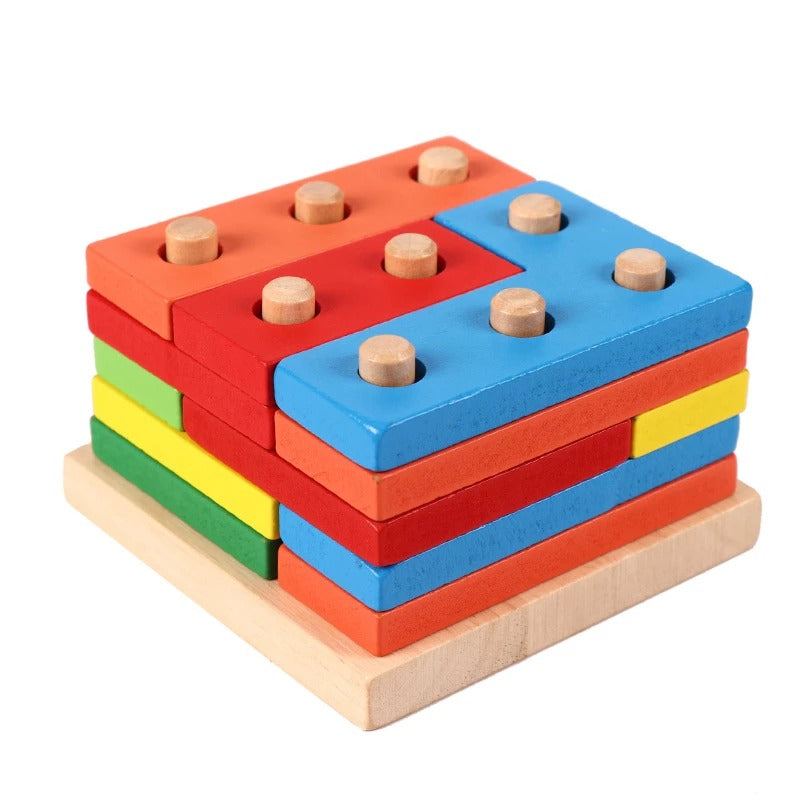 Colorful Wooden Russian Shape Columns
