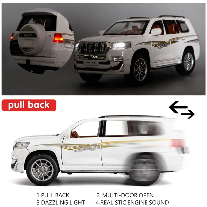 1:24 Diecast Toyota Prado Model Car With Smoke - image 5