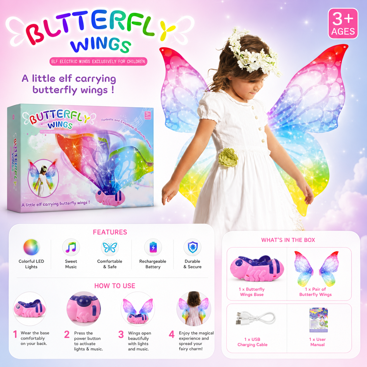 Butterfly Wings With LED Lights
