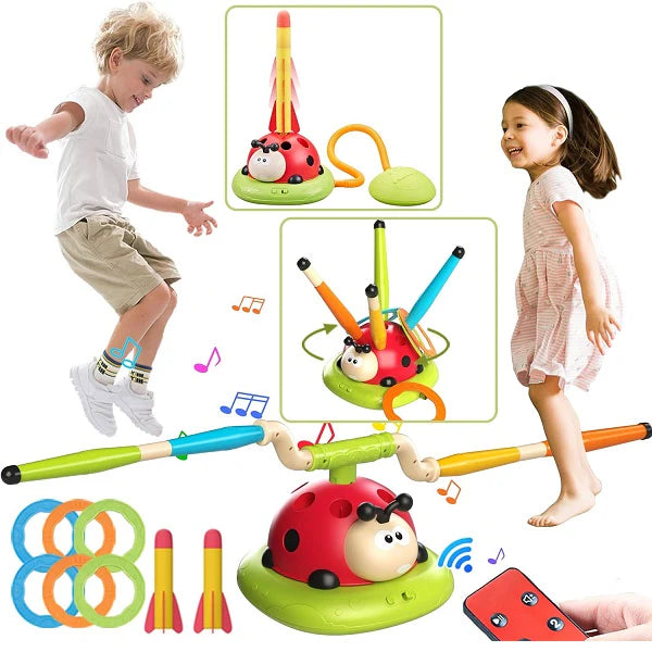 3 in 1 musical jump ring toss and rocket launcher toy for kids