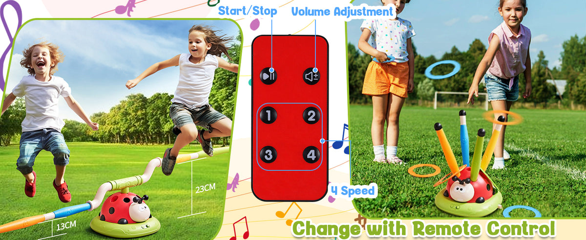 Remote control and speed settings for 3 in 1 musical kids game