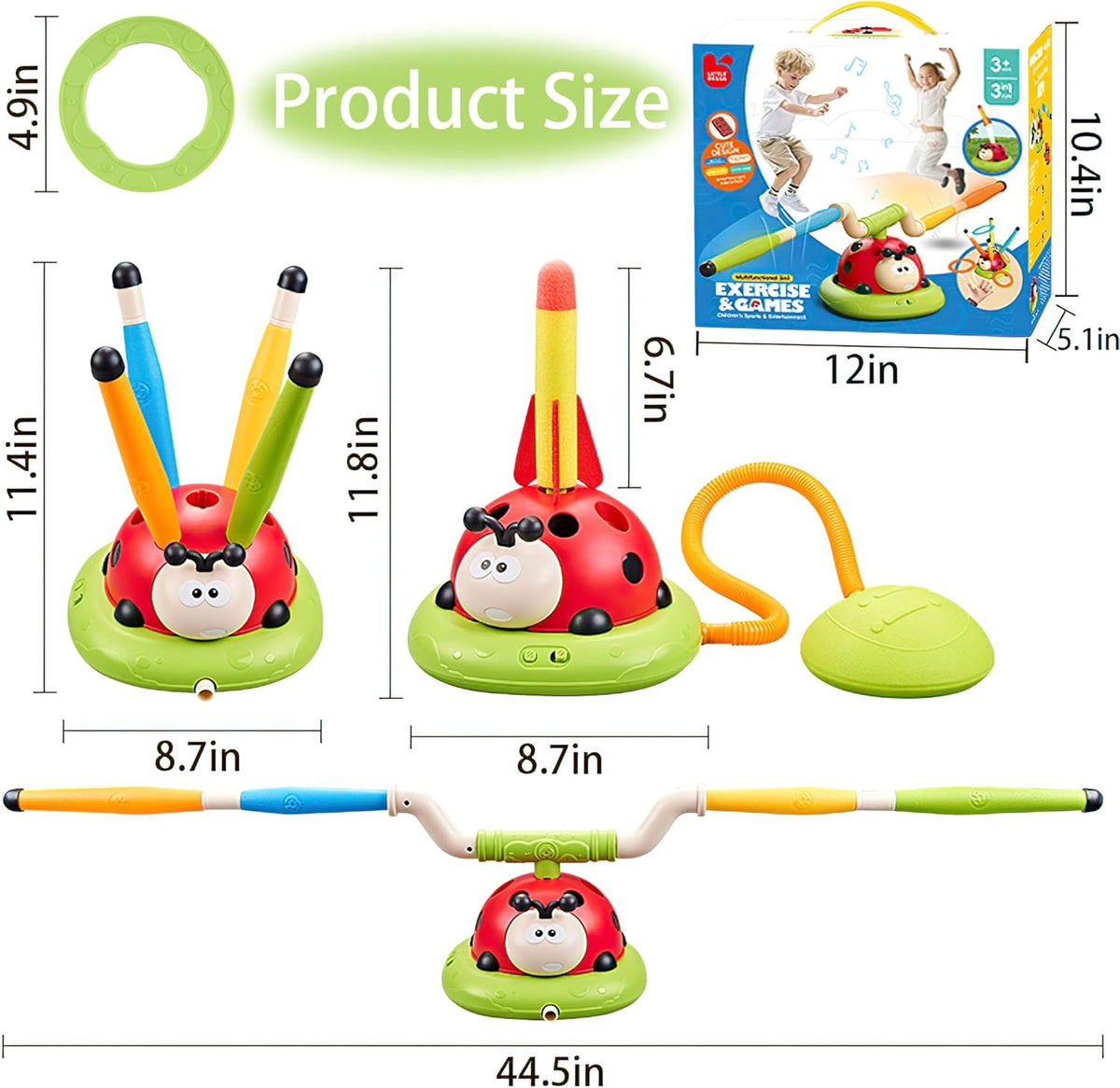 3 in 1 ladybird toy size and accessories guide