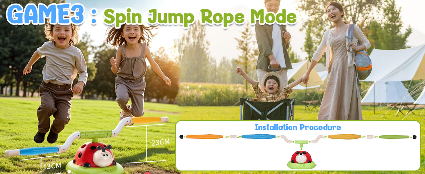 Spin jump rope mode for 3 in 1 musical kids game