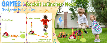 Rocket launcher mode setup for 3 in 1 kids activity toy