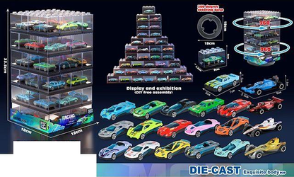 36Pcs Mini Diecast Cars Set With Acrylic Display Box - image 6