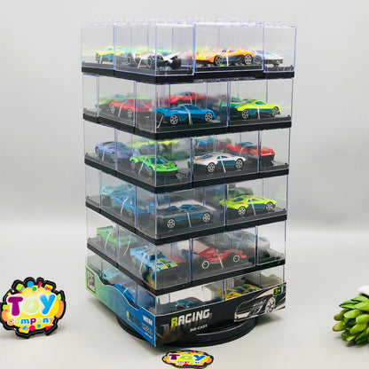 36Pcs Mini Diecast Cars Set With Acrylic Display Box