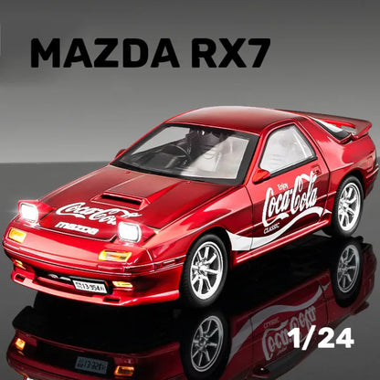 1:24 Diecast Mazda RX7 Coca-Cola Edition Model With Acrylic Box - image 4
