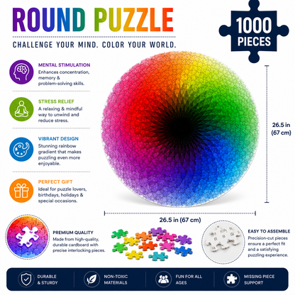 Round Puzzle – Rainbow Circle 1000 Pieces