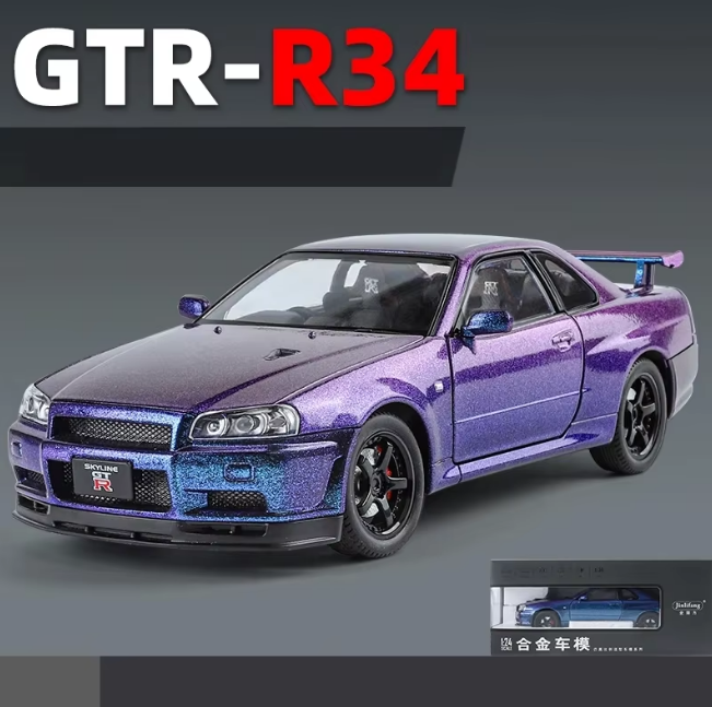 1:24 Diecast Nissan Skyline GT-R R34 Model Car - image 10