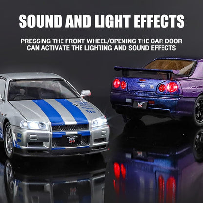 1:24 Diecast Nissan Skyline GT-R R34 Model Car - image 3
