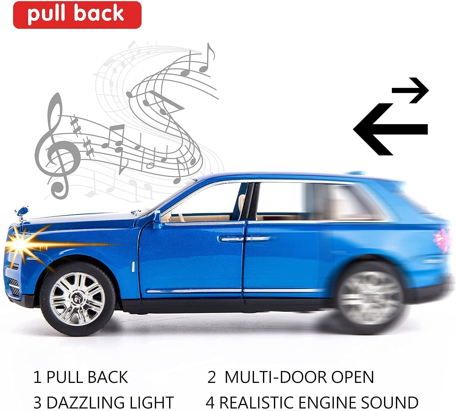 1:24 Diecast Rolls Royce Cullinan Model With Smoke - image 2