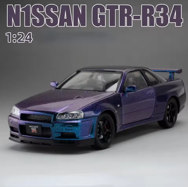 1:24 Diecast Nissan Skyline GT-R R34 Model Car - image 12