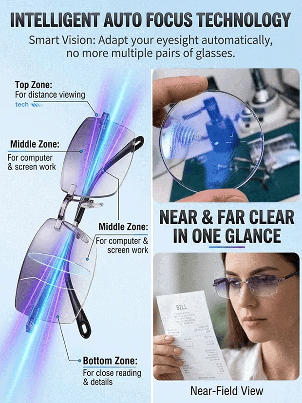 [Regain Your Youthful Vision] Smart Zoom Diamond-Cut Reading Glasses
