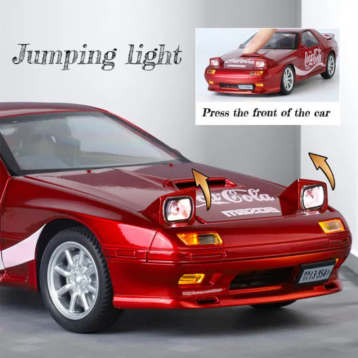 1:24 Diecast Mazda RX7 Coca-Cola Edition Model With Acrylic Box - image 3