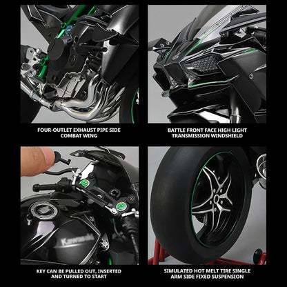 1:6 Diecast Kawasaki Ninja H2R Bootable Spray Bike - image 5