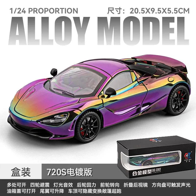 1:24 Diecast Convertible McLaren 720S Crystal Color Model - image 2