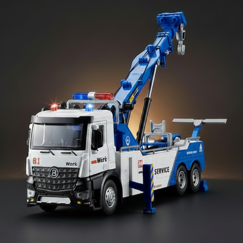 Diecast Police Rescue Tow Model Truck