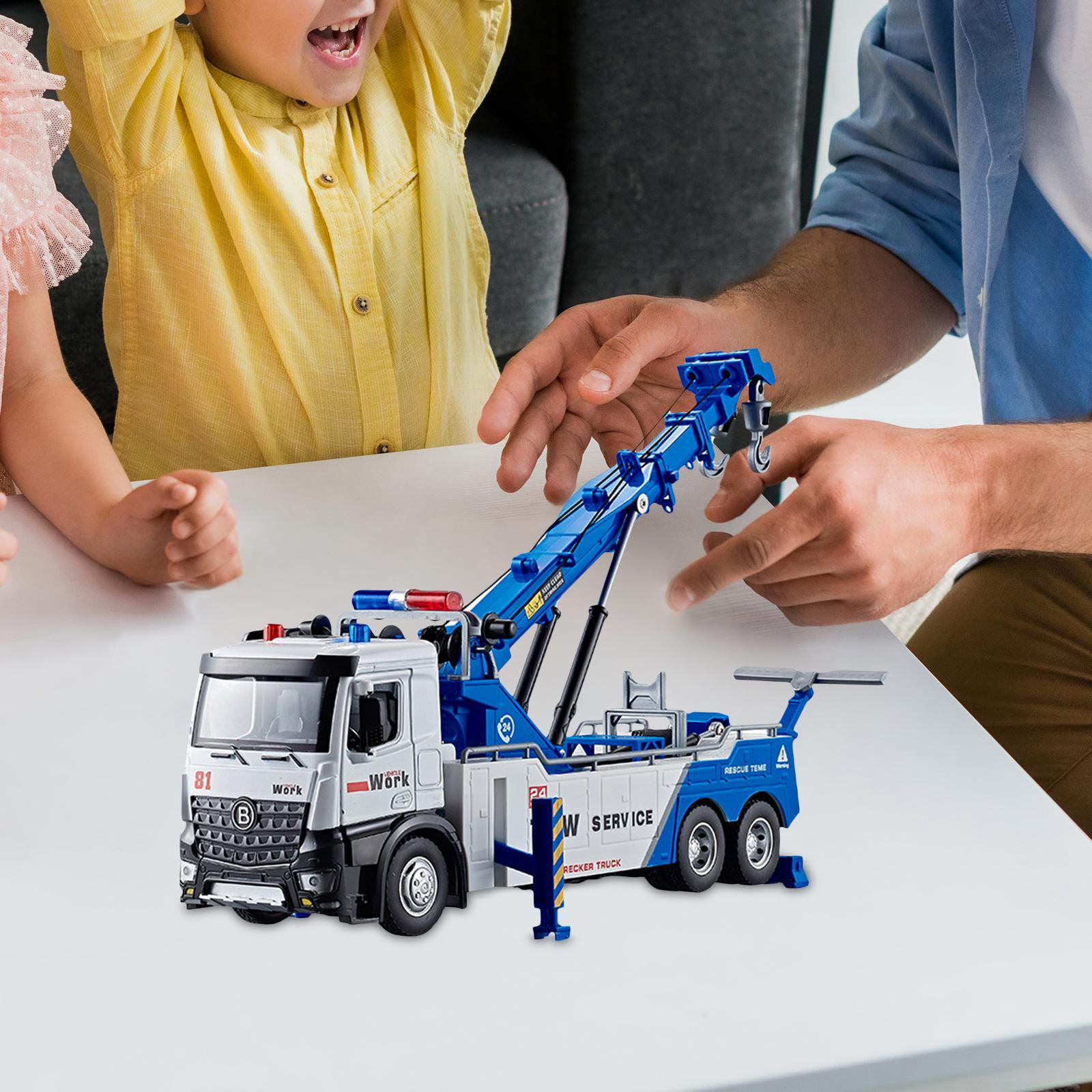 Diecast Police Rescue Tow Model Truck - image 3