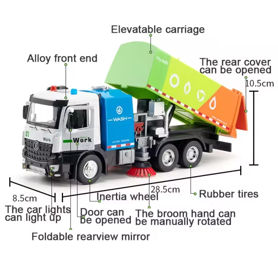 Diecast City Wash Victory Sweeper Model Truck - image 3