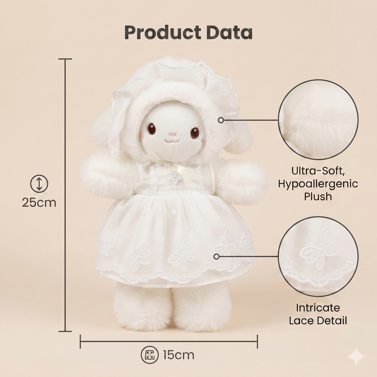 Baby Bunny Doll with Lace Dress - EID Special