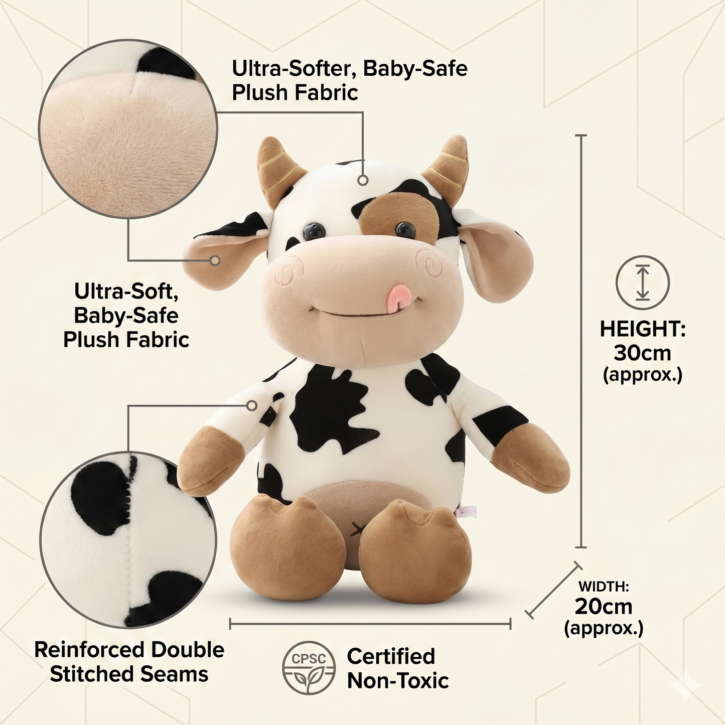 Cartoon Milk Cow Plush Toy - with Cow Music