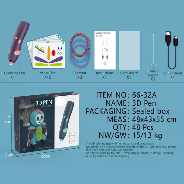 3D Fun Rechargeable Printing Drawing Pen
