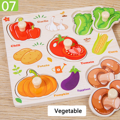 Wooden 5-Shape Sorting Knob Board