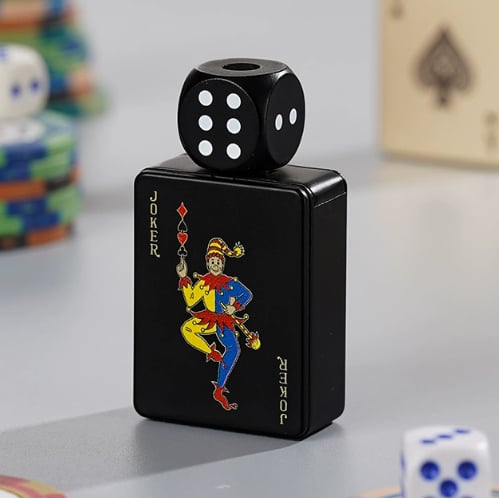 CardDice Spinner Green Flame Lighter – Refillable Poker Card Fidget Lighter