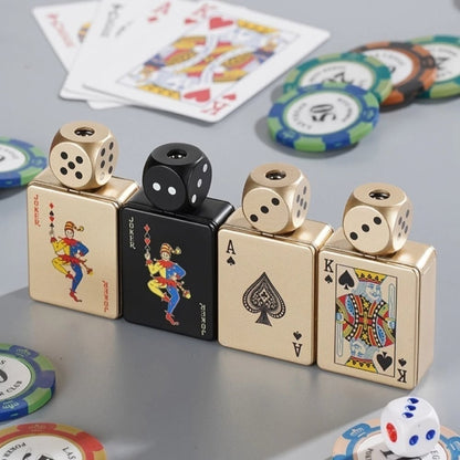 CardDice Spinner Green Flame Lighter – Refillable Poker Card Fidget Lighter