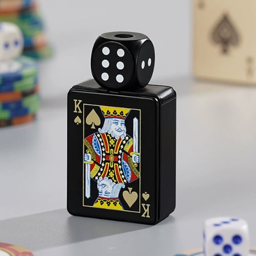 CardDice Spinner Green Flame Lighter – Refillable Poker Card Fidget Lighter