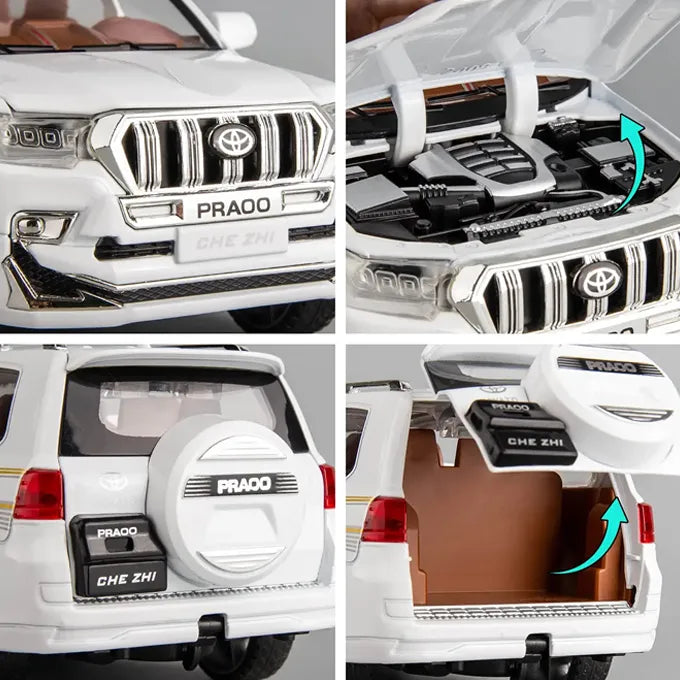 1:24 Diecast Toyota Prado Model Car With Smoke - image 6