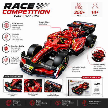 Race Competition Building Car Block Set (250+ PCS)