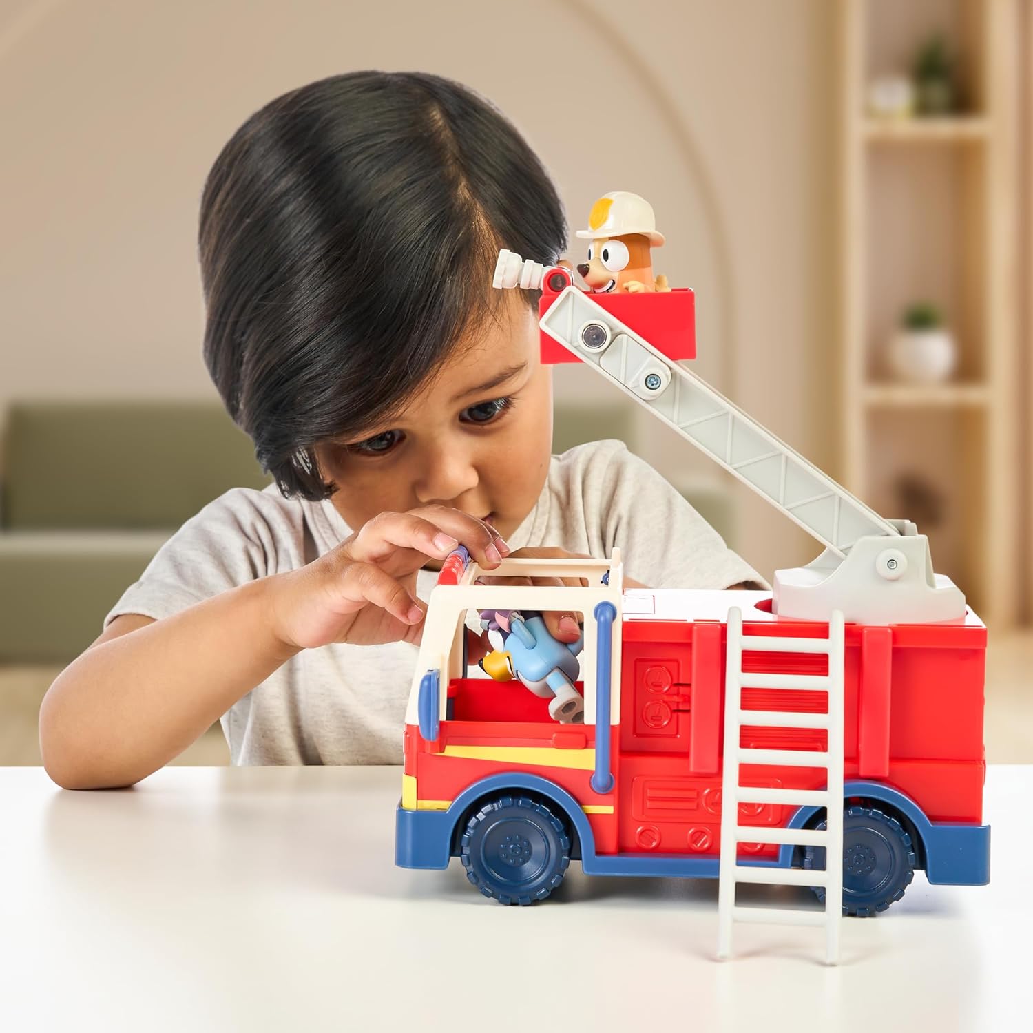 Bluey Firetruck ladder and character play features