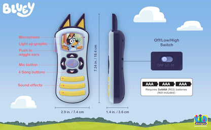 Bluey toy remote with colourful song buttons