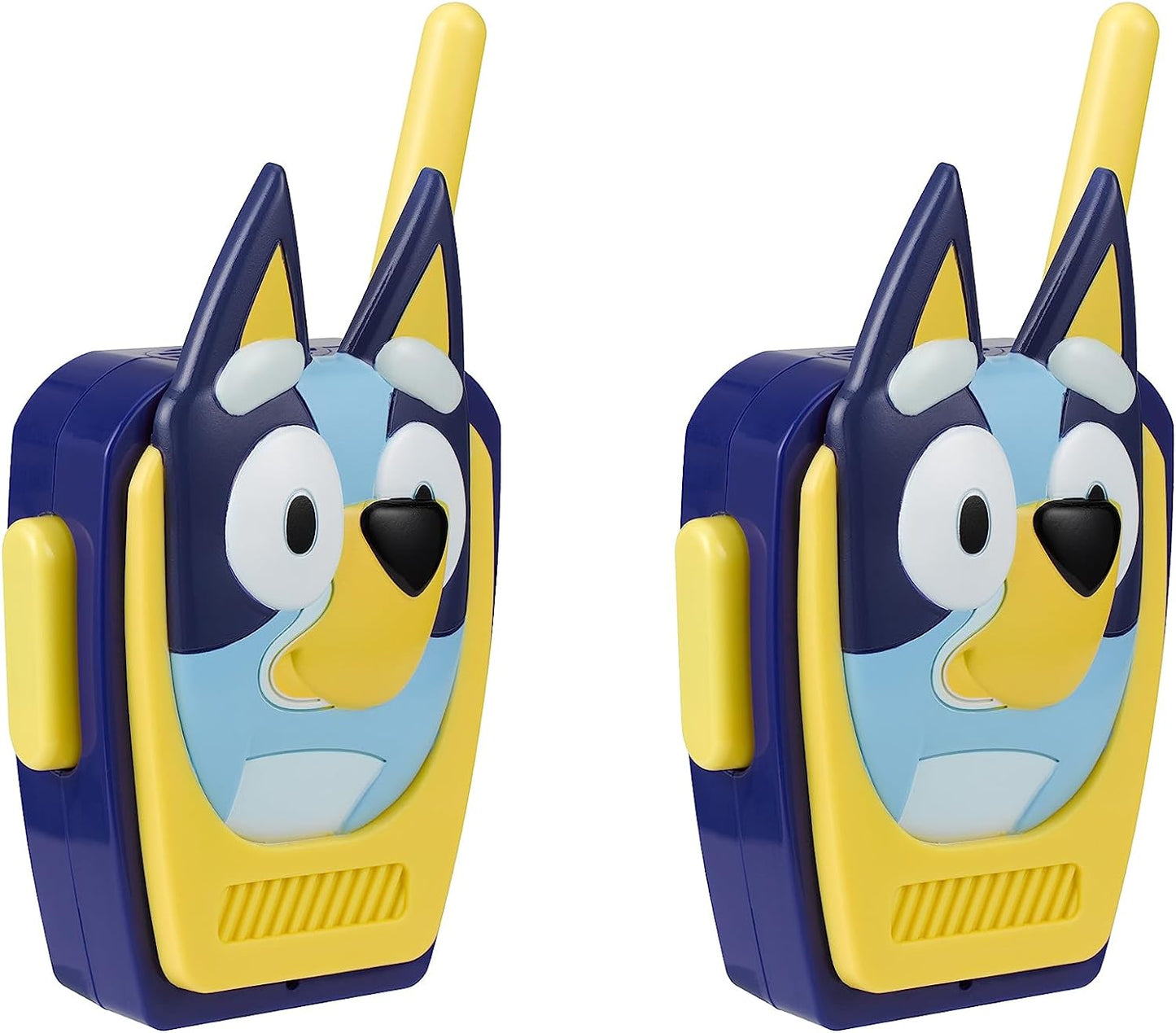Bluey character walkie talkies three-quarter view