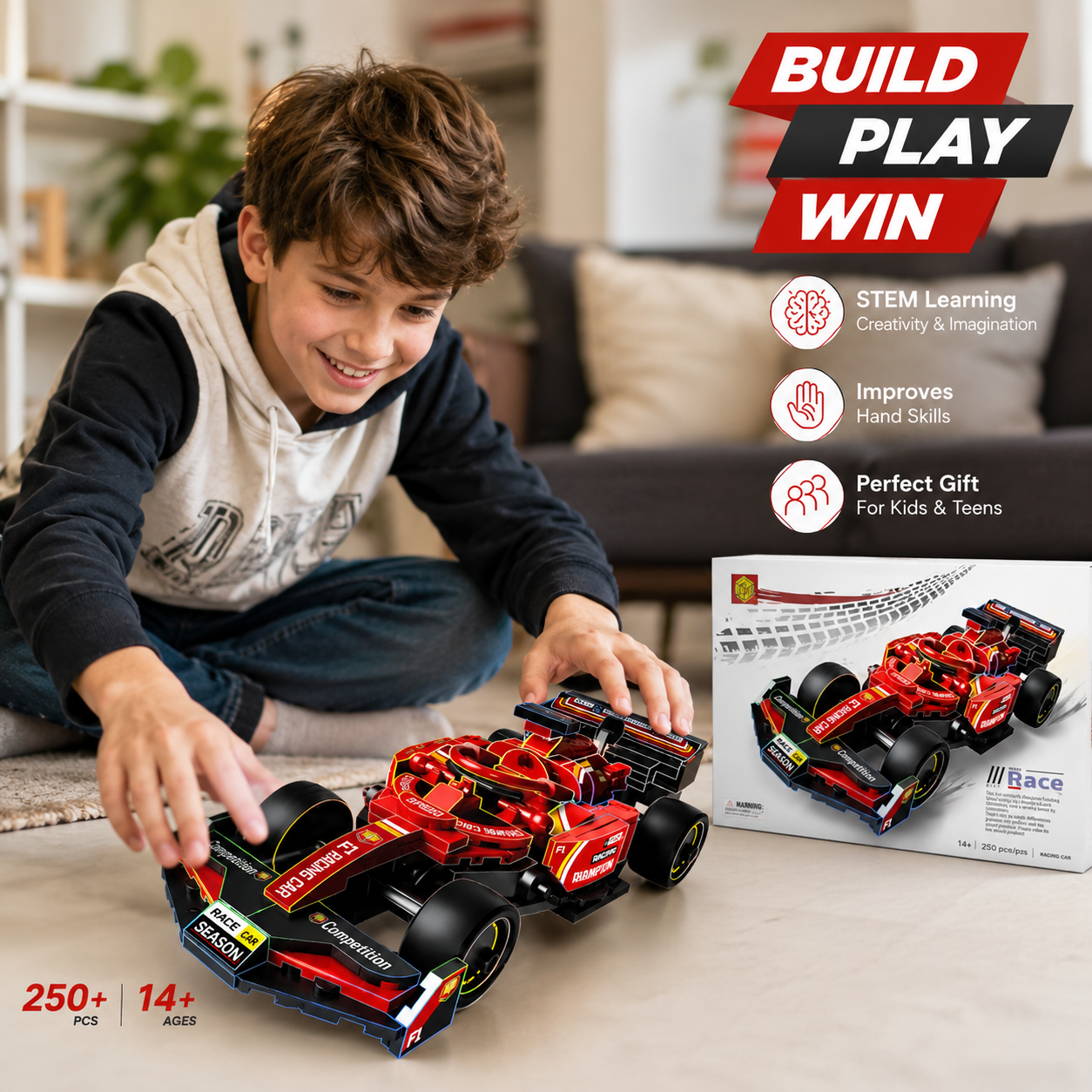 Race Competition Building Car Block Set (250+ PCS)