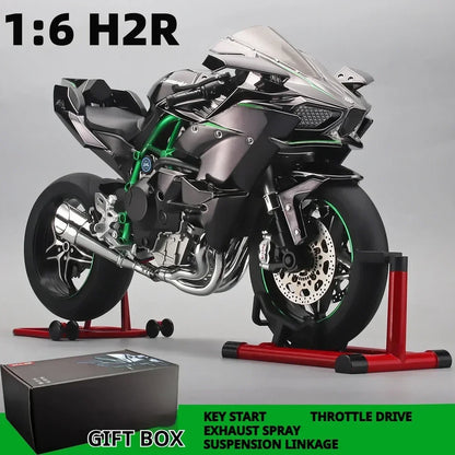 1:6 Diecast Kawasaki Ninja H2R Bootable Spray Bike - image 6